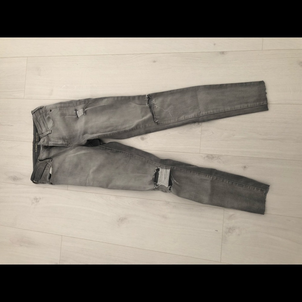 Gray ripped jeans